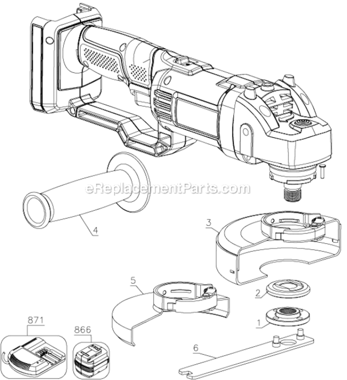 Page A Diagram and Parts List for PC1800AG Type 1 Porter Cable Angle Grinder